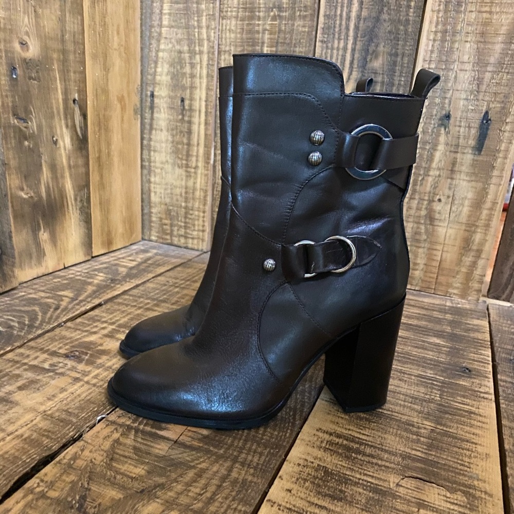 Brown Leather Booties